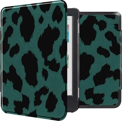 Productafbeelding van imoshion Design Slim Hard Case Bookcase voor de Kobo Clara Colour / BW - Green Leopard