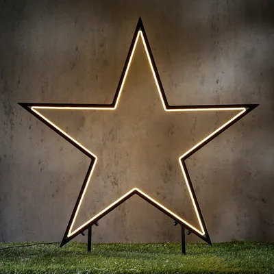 Produktbild von Luca Lighting LED-Gartenstecker Neon Stern 73 cm schwarz LED warmweiss