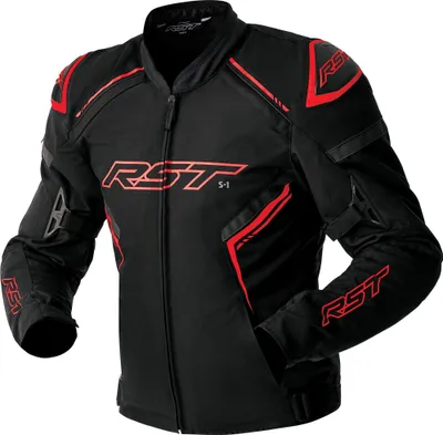 Obrázok produktu pre Vodotesná textilná motocyklová bunda RST S1 D3O, čierna/červená, veľkosť 52