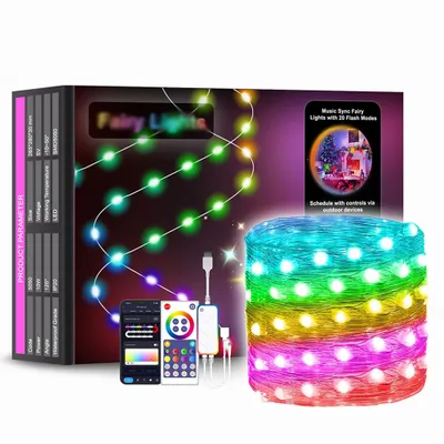Imagen del producto de Guirnalda de luces LED, decoración colorida para Navidad y fiestas, 10 metros, 100 luces