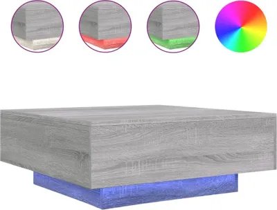 Obrázek produktu pro vidaXL Konferenční stolek s LED světly Grey Sonoma 80x80x31 cm
