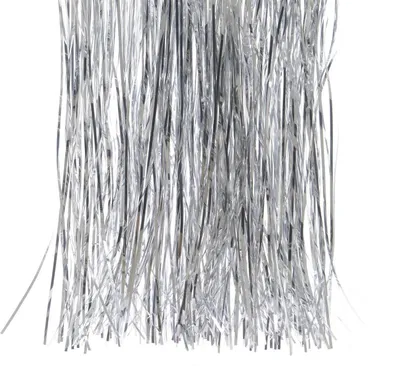 Produktbild von Lametta Vinyl Girlande Christbaum Deko Weihnachtsbaum Vorhang Haar Stanniol Silber