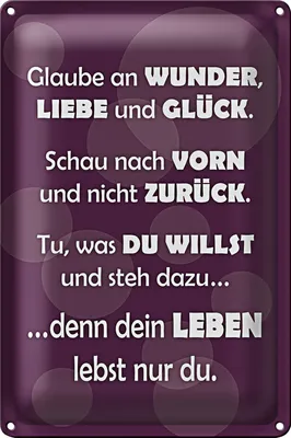 Produktbild von Blechschild Spruch 20x30cm Dein Leben lebst nur Du