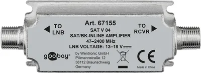 Obrázek produktu pro 200x Goobay 67155 SAT/BK – anténní zesilovač 47 MHz – 2400 MHz – dálkový a blízký zesilovač pro zesílení signálu