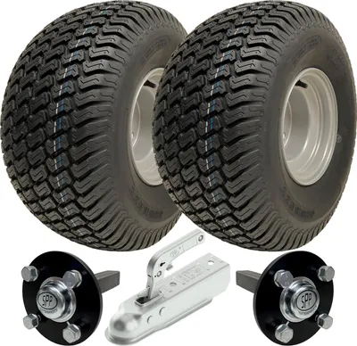 Image de 20x10.00-8 ATV Trailer Kit Wanda P332 Grass Wheels Hub & Stub Axles, Hitch 900kg