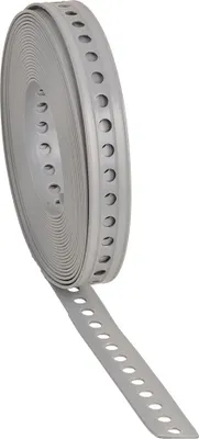 Zdjęcie produktu dla 1 sztuka - Taśma z otworem montażowym prosta Materiał: ok. 19 x 2,6 mm powlekany tworzywem sztucznym Rozmiar: 19 mm powlekany tworzywem sztucznym