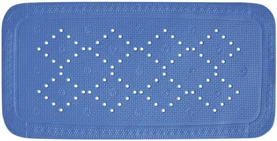 Produktbild von Spirella Duschmatte Badematte Badewannenmatte Badewanneneinlage antibakteriell rutschfest mit Saugnäpfen - Alaska Blau - ca. 36 x 91 cm