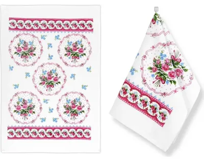 Image de Essuie-tout - lot de 2 - 40x60 cm - Rose,Bleu