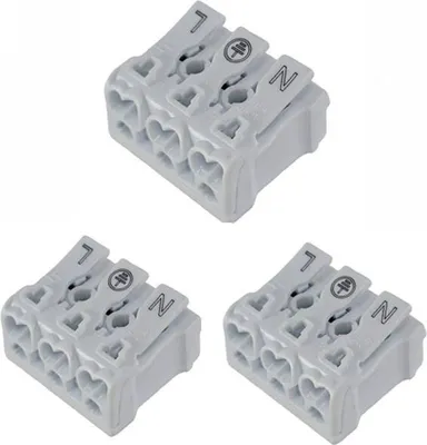 Produktbild von 3 St. 16A 250-450V Schnellverbinder, Lüsterklemmen, Klemmenblock, Drahtverbinder