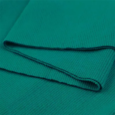 Bündchen Strickbündchen 16 x 120cm Bündchenstoff Baumwolle elastisch gerippt seegrün