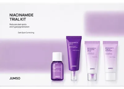 Produktbild von Niacinamid Hautpflege-Set mit Sonnenschutz gegen Verfärbungen & Pickelmale