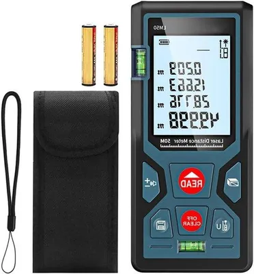 Zdjęcie produktu dla Cyfrowy miernik laserowy 50M z wyświetlaczem LCD i wieloma trybami pracy