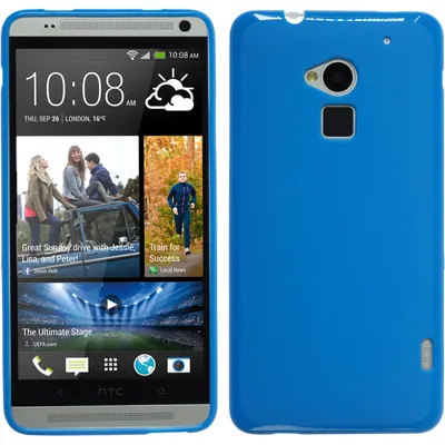 Produktbild von PhoneNatic Case kompatibel mit HTC One Max - blau Silikon Hülle matt + 2 Schutzfolien