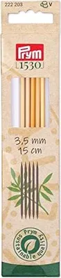 Produktbild von Prym Strumpfstricknadeln 1530, Bambus, 15cm, 3,50mm, Doppelspitzen-Stricknadel, Natürlich/Natur, Bambus, 150 mm, 3,5 mm, 5 Stück(e)