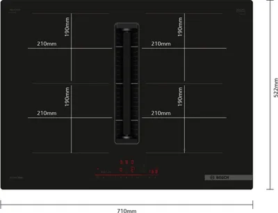 Immagine prodotto di Piano cottura a induzione con estrattore Bosch 71 x 52,2 cm 2 zone di cottura a induzione PVQ711H26E