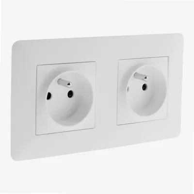 Image de Double prise 2P+T 16A précâblée Blanc Artezo