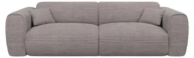 Produktbild von Sofa 4-Sitzer mit Matratze - Cord - Hellgrau - POGNIA