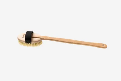 Badebürste mit abnehmbaren Stiel, Massagebürste Kost Kamm, Holzbürste Buche, vegane Sisalborste,49cm