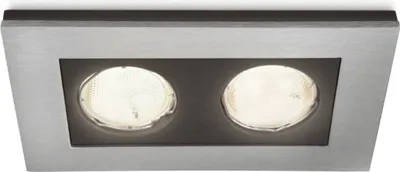 Produktbild von Philips SMARTSPOT Einbauspot 596524816, Einbaustrahler, GU10, 2 Glühbirne(n), Fluoreszierend, 2700 K, Aluminium