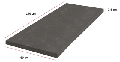 Produktbild von Küchen Arbeitsplatte Metallic Brown 140 cm 28 mm Bianca Grey Rose Küchenzeile