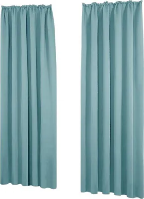 Productafbeelding van Unyqoos® Verduisterende thermovloer, set van 2, 220 x 140 cm (hoogte x breedte), 100% polyester, hemelsblauw, met plooiband, geluidsdempend en warmte-isolerend