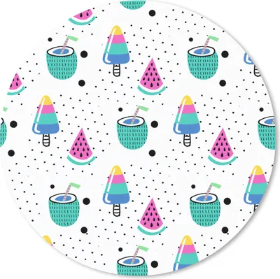 Produktbild von MuchoWow® Mauspad Mousepad Muster - Eiscreme - Wassermelone 20x20 cm - Mousepads - Maus Mat - Pad - Mausunterlage - Schreibtischmatte