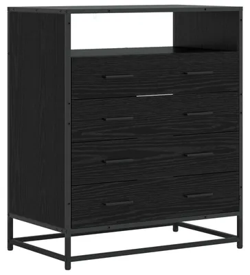 Immagine prodotto di vidaXL Mobiletto con cassetti, 4 cassetti, nero, effetto legno di quercia
