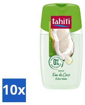 Produktbild von 10 x Tahiti Douchegel Kokoswasser - 0% Farbstoffe - 250 ml - Vorteilspackung - 10 Stücke