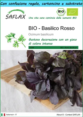 Immagine prodotto di SAFLAX Set regalo -- Basilico Rosso - 400 semi - Ocimum
