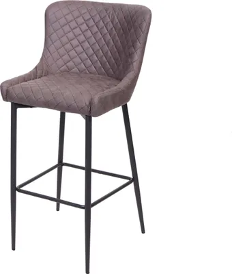 Produktbild von Barhocker MCW-H79, Barstuhl Tresenhocker, Vintage Metall Fußablage  Stoff/Textil dunkelgrau