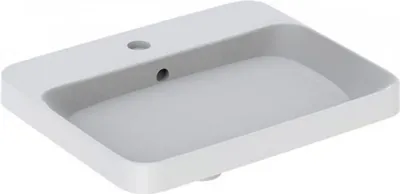 Produktbild von Geberit Einbauwaschtisch VariForm rechteckig, 550 x 450 mm, mit Hahnlochbank, mit Überlauf weiß