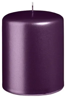 Produktbild von Stumpenkerzen Metallic Matt Pflaume 100 x Ø 80 mm, 12 Stück