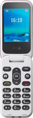 Produktbild von Doro 2820, Klappgehäuse, Single SIM, 7,11 cm (2.8"), Bluetooth, 1000 mAh, Rot, Weiß