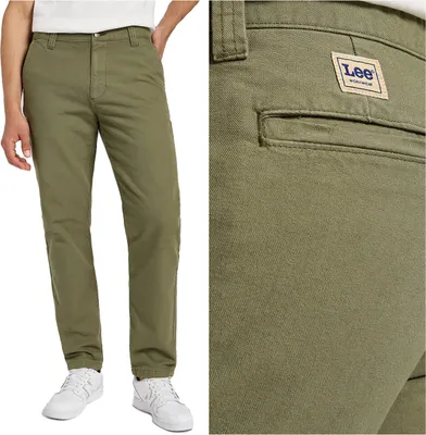 Immagine prodotto di Lee pantaloni uomo in materiale chino da lavoro rilassato verde mercantile 112355786 L78K008526 W32 L32