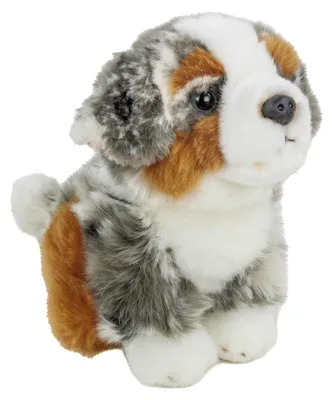 Produktbild von Kuscheltier Australien Shepherd sitzend 20 cm weiß/grau Plüschhund