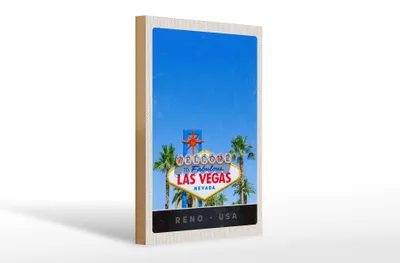Produktbild von Holzschild Reise 20x30cm Las Vegas Nevada Amerika USA Casino