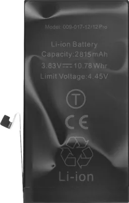 Image de Clappio, batterie pour Apple iPhone 12 et 12 Pro 2815mAh 100% compatible, noir