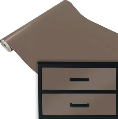 Produktbild von Klebefolie Möbel 45x100 cm - Grau/Braun Matt - Selbstklebende Möbelfolie in modernen Unifarben - Folie für Möbel zur Renovierung von Türen, Schränken und Regalen - Möbelfolie dekorativ und pflegeleicht