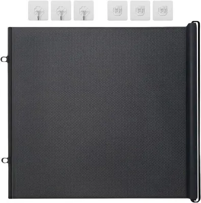 Productafbeelding van Intrekbaar Huisdierluik - Hondenhek Rolhek - Veilige Afbakening - Verstelbare Breedte - 110x78 cm - Zwart