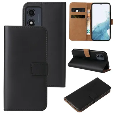 Produktbild von Handyhülle für Motorola Moto E13 Klapphülle Bookcase Flip Cover Hülle Handy Tasche Etui Farbe: Schwarz