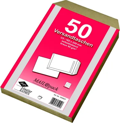 Produktbild von 50 Mailpack® Versandtaschen C5 braun Briefumschläge