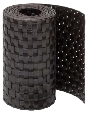 Produktbild von Jardinion Sichtschutzstreifen 250x19cm Polyrattan, Dunkelbraun, für Doppelstabmatten, Doppelstabmattenzaun Sichtschutz Stabmattenzaun Zaunblende in Rattan Optik, Balkon Zaun Sichtschutzmatte Garten