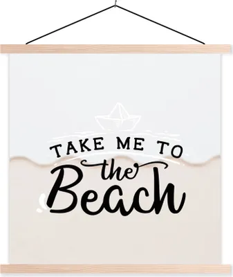 Produktbild von MuchoWow® Textilposter Sommer - Stiefel - Weiß 40x40 cm mit holzfarbenen Rahmen - Posterleiste