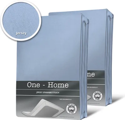 Produktbild von 2er Pack Spannbettlaken Bettlaken hellblau 90 x 200 cm - 100 x 200 cm Baumwolle
