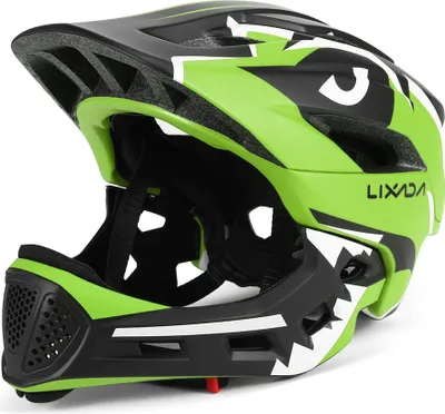 Produktbild von Kask rowerowy Lixada, kask dziecięcy, kask rowerowy dla chłopców i dziewczynek, kask sportowy, kask na rolki, dwustronny półkask, kask ochronny, zielony, styl krokodyla