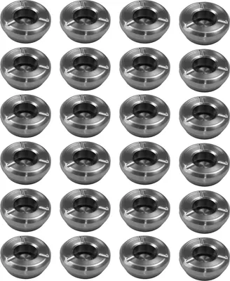 Produktbild von 24 Stück Windaschenbecher Aschenbecher mit abnehmbaren Deckel aus Edelstahl ø 9,8cm