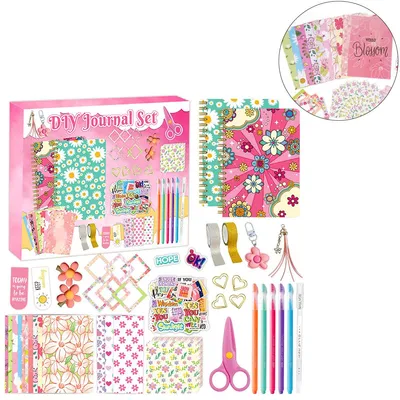Produktbild von Mega Tagebuch Set für Teenager Mädchen – DIY Tagebuch und Scrapbook Set für Mädchen ab 8 Jahren, Perfektes Geschenk für kreative Mädchen