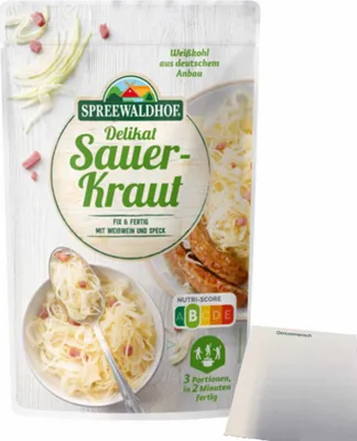 Produktbild von Spreewaldhof Delikat Sauerkraut mit Speck (400g Packung) + usy Block