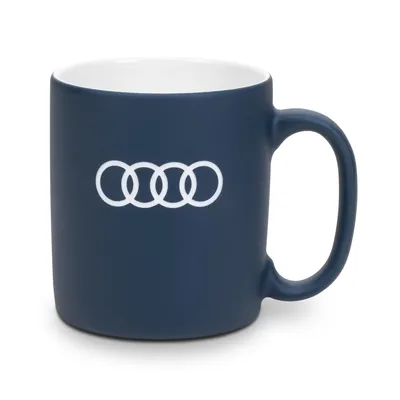 Produktbild von Original Audi Tasse dunkelblau, Porzellantasse Cafe Becher Audi Ringe
