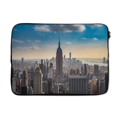 Produktbild von MuchoWow® Laptop Hülle 14 ZollNew York - Wolken - Wasser Laptoptasche - Laptoptasche - Stoßsicher - Schutzhaube